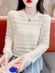 애니율 여성 여름 시원한 긴팔 펀칭 티셔츠 G5459 : 애니율