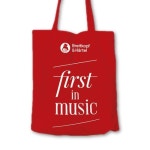 고급진 레드 컬러 패브릭 면 에코백 - First in Music : 대한음악사