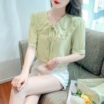 애니율 여성 여름 숄카라 쉬폰 블라우스 G5532 : 애니율