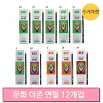다양한 진하기 연필 12개입 문화 더존 신학기 준비물 필기구 학용품 : 수기마켓