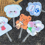 이룸하우스 손잡이 캐릭터 부채 휴대용 여름 미니 어린이집 유치원 작은 선물 : 이룸 하우스