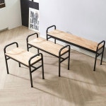 최고급 모던 밝은 참죽 원목 미니 작은 벤치의자 600 식탁 1인용 웨이팅 긴 : IVY퍼니처