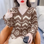 애니율 여성 봄 가을 펀칭 니트 가디건 G5498 : 애니율