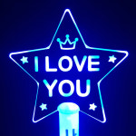 LED 응원봉 별봉 바른체 단면 콘서트 학예회 재롱잔치 피켓 : 네임 플러스