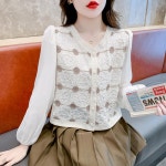 애니율 여성 봄 가을 쉬폰 블라우스 가디건 G5501 : 애니율
