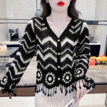 애니율 여성 봄 가을 펀칭 니트 가디건 G5498 : 애니율