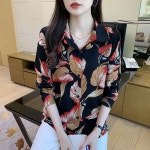 애니율 여성 봄 가을 플라워 프린트 셔츠 G5791 : 애니율