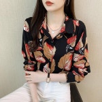 애니율 여성 봄 가을 플라워 프린트 셔츠 G5791 : 애니율