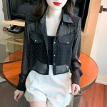 애니율 여성 봄 가을 숏 셔츠 블라우스 G5850 : 애니율