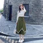 애니율 여성 봄 가을 A라인 스트라이프 스커트 G5794 : 애니율