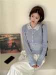 애니율 여성 봄 가을 폴로넥 니트 티셔츠 가디건 G5907 : 애니율