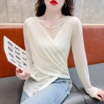애니율 여성 봄 가을 언발란스 슬림핏 티셔츠 G5766 : 애니율