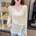 애니율 여성 봄 가을 언발란스 슬림핏 티셔츠 G5766 : 애니율