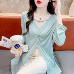 애니율 여성 봄 가을 패션 트임 티셔츠 G5767 : 애니율