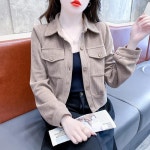 애니율 여성 봄 가을 폴로넥 골덴 자켓 G6174 : 애니율