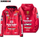 가와사키 바이크자켓 바람막이 자켓 오토바이 클래식 경주 사이클링 화이트색 : 식스고고