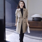 애니율 여성 봄 가을 럭셔리 하프 트렌치 코트 G6360 : 애니율