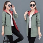 애니율 여성 봄 가을 빅사이즈 양면 후드 점퍼 G6367 : 애니율