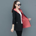 애니율 여성 봄 가을 빅사이즈 양면 후드 점퍼 G6367 : 애니율