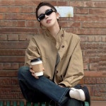 애니율 여성 봄 가을 바람막이 오버핏 숏 점퍼 G6391 : 애니율