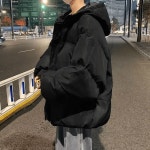 남성패딩 가을 겨울 트렌드 두꺼운 후드 루즈핏 점퍼 빅사이즈  3색 S~4XL : 판다블라썸