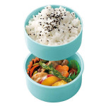 원형 2단 도시락 어린이집 유치원 어린이 유아 소풍 도시락통 500ml, 스밋코구라시 블루 : 부비캣