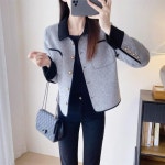 애니율 여성 봄 가을 폴로넥 모직 자켓 G6602 : 애니율