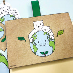 지구 환경 만들기 5세트 재활용 분리수거 북아트 부채 책갈피 엽서 미술 도안 : 에코북 EchoBook