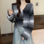 애니율 여성 봄 가을 브이넥 니트 가디건 G6590 : 애니율