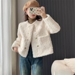 애니율 여성 가을 노카라 트위드 양털 자켓 G6617 : 애니율