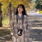 애니율 여성 가을 겨울 오버핏 모직 롱 코트 G6656 : 애니율