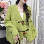 애니율 여성 봄 가을 브이넥 니트 가디건 G6638 : 애니율