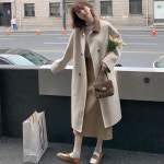 애니율 여성 가을 겨울 폴로넥 모직 롱 코트 G6666 : 애니율