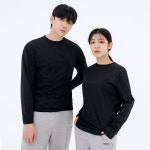 검정 쿨링 무지 긴팔티 - 군인 로카 헬스 운동 긴팔 수영장 물놀이 기능성 스포츠웨어 트레이닝 헬스장 커플티 반티 단체복 유니폼 피지컬... 