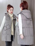 애니율 여성 겨울 집업 후드 퀄팅 패딩 조끼 G6722 : 애니율
