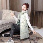 애니율 여성 겨울 집업 후드 미디 패딩 조끼 G6720 : 애니율