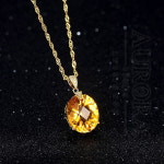 명품디자인 옐로우사파이어 목걸이 ST-119-4 : AURORA ITALIA