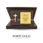 [뽀르띠] 24K 0.3g 순금열쇠 골드바 크리스탈 플레이트 상패 어버이날 부모님 선물 감사패 행운 황금열쇠 1 미니 꽃 GML014 : 뽀르띠