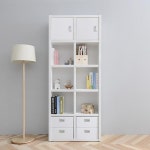 키높이 5단 오픈 도어서랍 책장 800 북유럽 고급책장 : 보배진가구
