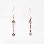 더블 큐빅 볼 직선 체인 14K 18K 골드 드롭 금 귀걸이 선물 대학생 미니 : 아이비주얼리