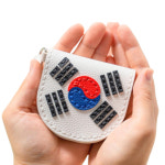 2set 8세 DIY 태극기 가죽 바느질 동전지갑만들기 키링 어린이 : 조이코스트