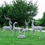 전원주택 마당 꾸미기 사슴 조각상 조명 와이어  철제 : 대성---