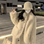 애니율 여성 겨울 논카라 퍼 자켓 G7076 : 애니율