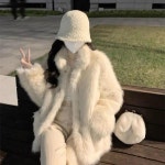 애니율 여성 겨울 논카라 퍼 자켓 G7076 : 애니율