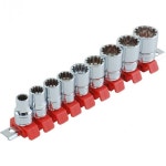 SK11 스플라인 소켓 세트 SHS309SP 삽입 각도 03 x 07인치95 8 19mm 9개  差込角:9.5mm(3/8)、サイズ:8・10・11・12・13・14・16... 