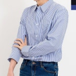 뽀얌 남자 베이직 잔스트라이프 면남방 : 카쿠야놀자