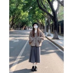 애니율 여성 가을 겨울 논카라 양털 자켓 G7060 : 애니율