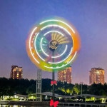 컬러풀 링 조명 효과 바람개비 태양광 조명 정원등 태양열 자동 : 소집품