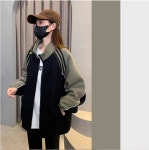 애니율 여성 가을 겨울 빅사이즈 기모 야구 점퍼 G7019 : 애니율
