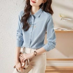 여성블라우스 가을 상큼 자수 긴팔 셔츠 오피스룩 블라우스 k25 : 심쿵직구